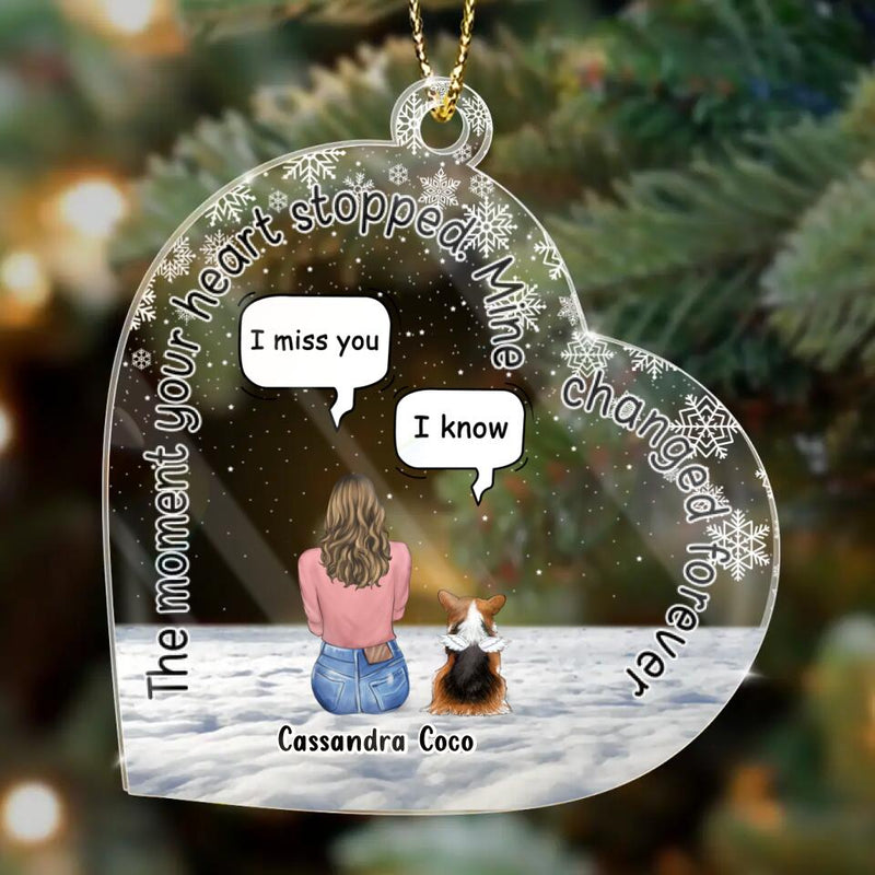 Personalized Pet Heart Acrylic Ornament - Up to 4 Pets - Gift Idea For Couple/Dog/Cat Lover - You Left Paw Prints On My Heart