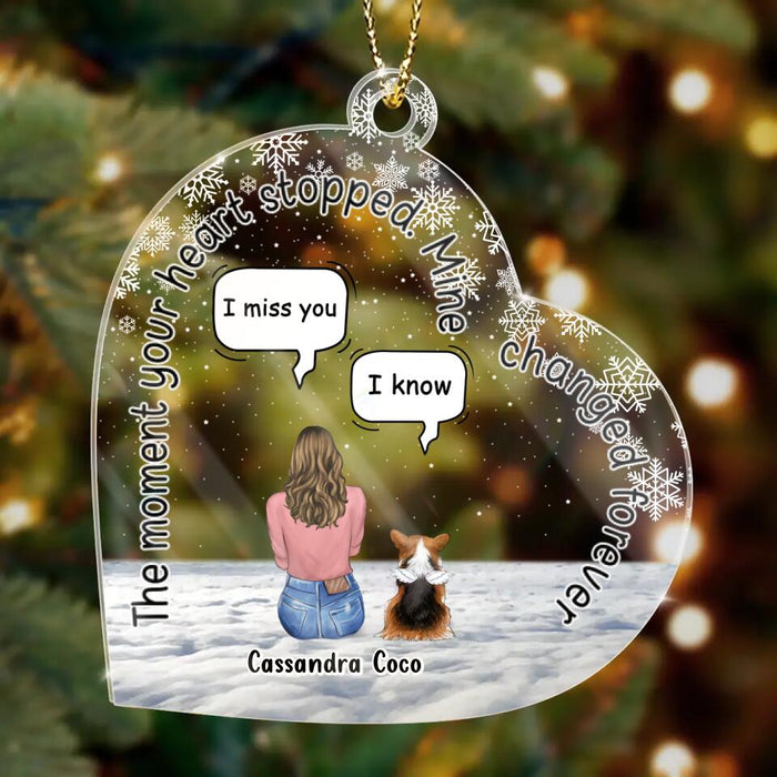 Personalized Pet Heart Acrylic Ornament - Upto 4 Pets - Gift Idea For Couple/Dog/Cat Lover - You Left Paw Prints On My Heart