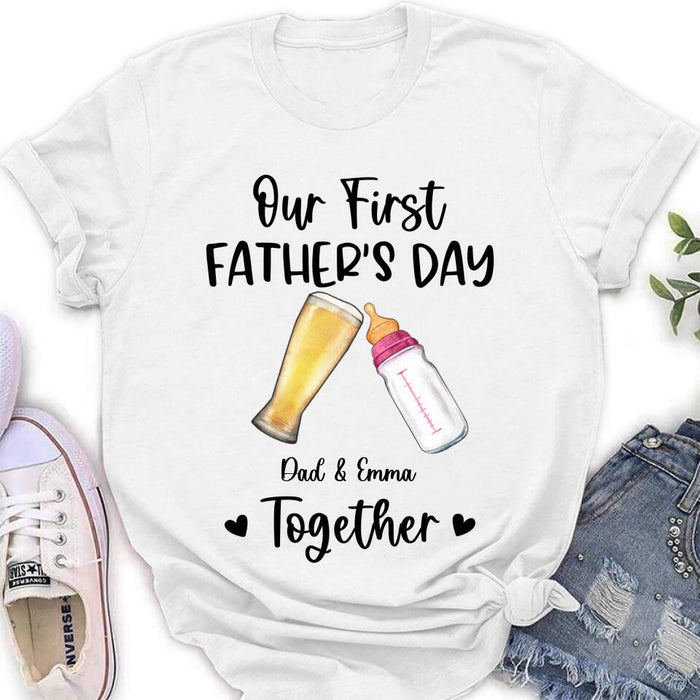 Custom Personalized Baby Onesie/T-Shirt - Father's Day Gift Idea For Baby/Dad - Our First Father's Day Together