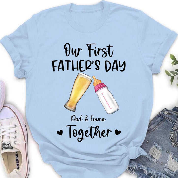 Custom Personalized Baby Onesie/T-Shirt - Father's Day Gift Idea For Baby/Dad - Our First Father's Day Together