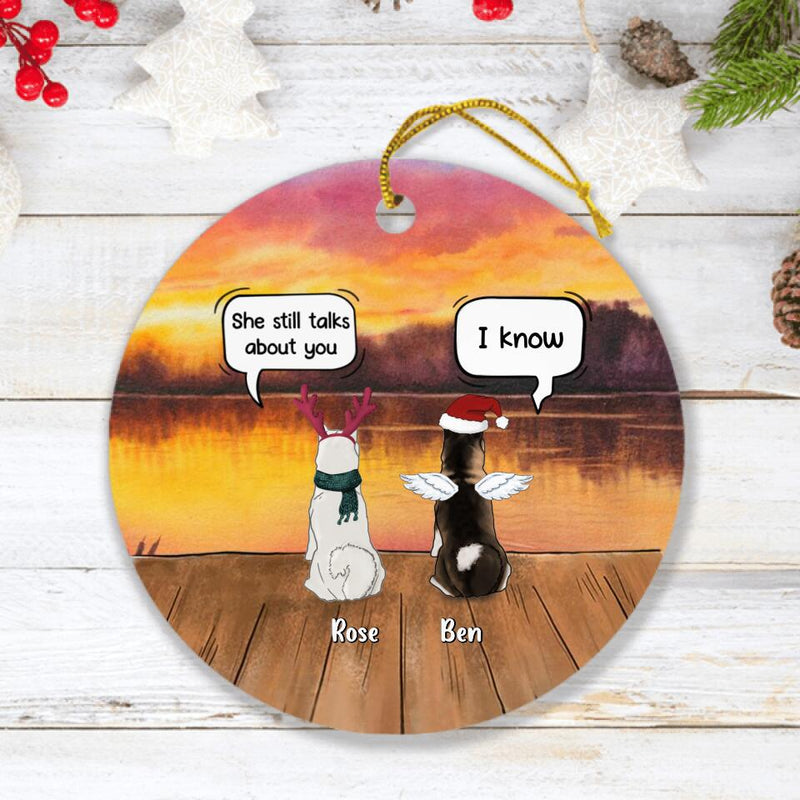 Personalized Xmas Pet Memorial Ornament - Up to 5 Dogs/Cats - Christmas Memorial Gift For Dog/ Cat Lover