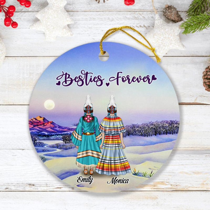 Personalized Native Ornament - Best Gift For Friends/Sisters - Up to 5 Native American Besties/Sister