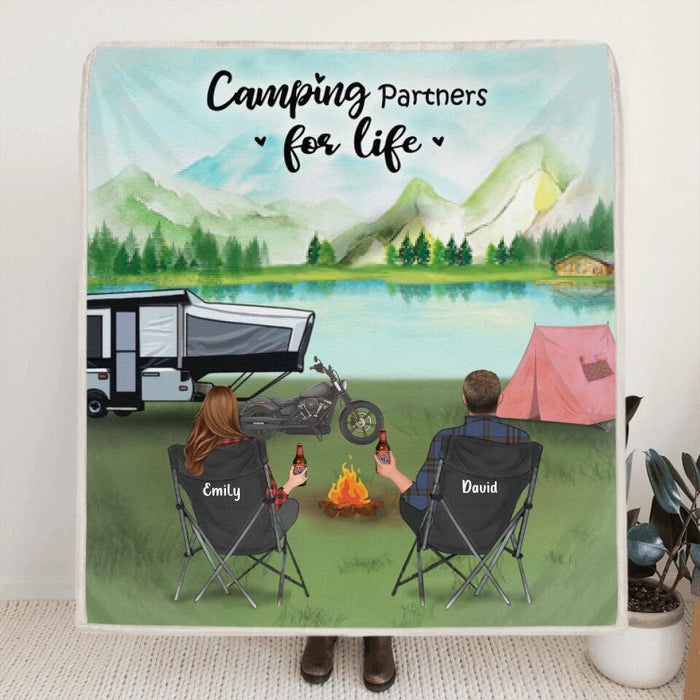 Custom Personalized Camping Blanket Gift For Whole Family, Camping Lovers - Camping Partners For Life - Full Options - 3KFOG2