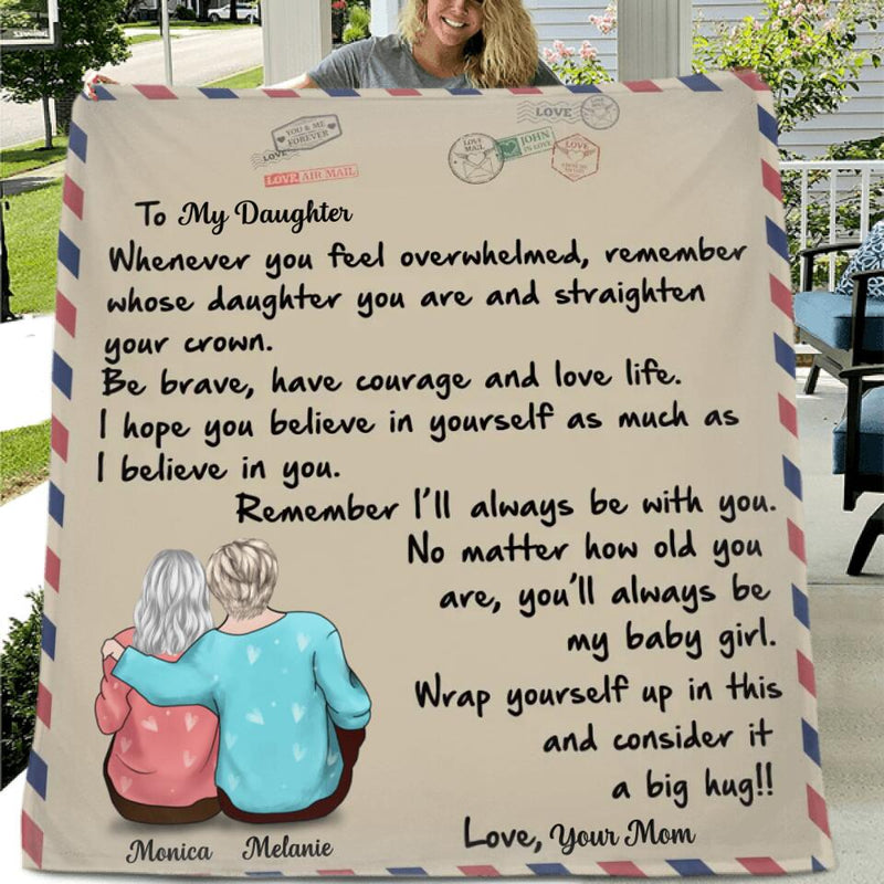 Personalized Love Letter Fleece/Quilt Blanket - Best Gift for Daughter/Granddaughter - To My Daughter/Granddaughter from Mom/Grandma