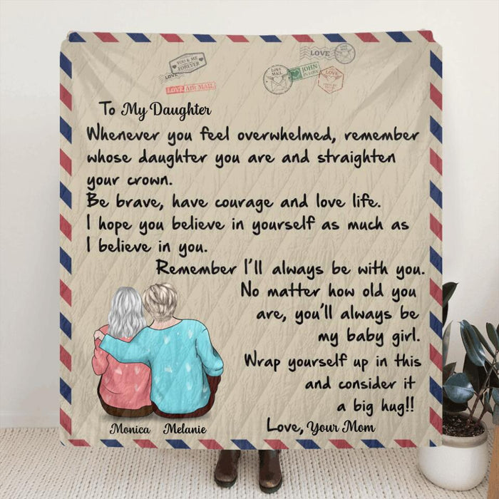 Custom Personalized Love Letter Fleece/Quilt Blanket - Best Gift for Daughter/Granddaughter - To My Daughter/Granddaughter from Mom/Grandma