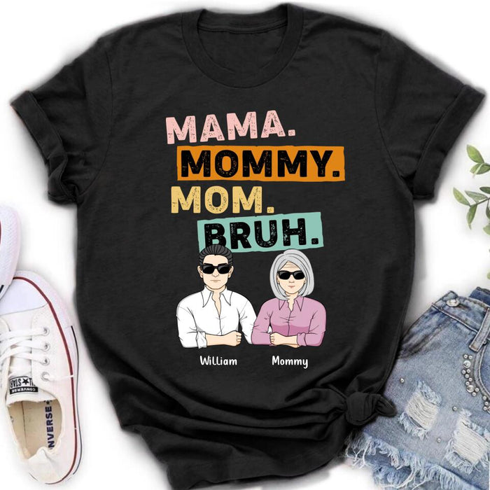 Custom Personalized Mama Shirt - Upto 4 Children - Mother's Day Gift Idea From Sons - Mama Mommy Mom Bruh