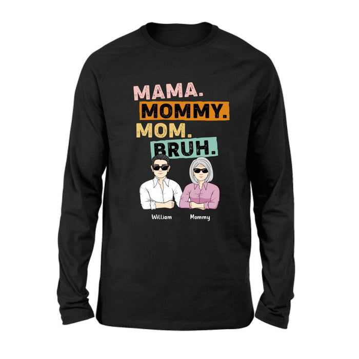 Custom Personalized Mama Shirt - Upto 4 Children - Mother's Day Gift Idea From Sons - Mama Mommy Mom Bruh