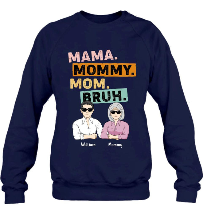 Custom Personalized Mama Shirt - Upto 4 Children - Mother's Day Gift Idea From Sons - Mama Mommy Mom Bruh