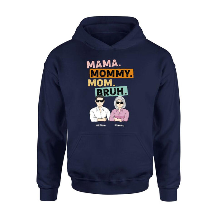 Custom Personalized Mama Shirt - Upto 4 Children - Mother's Day Gift Idea From Sons - Mama Mommy Mom Bruh