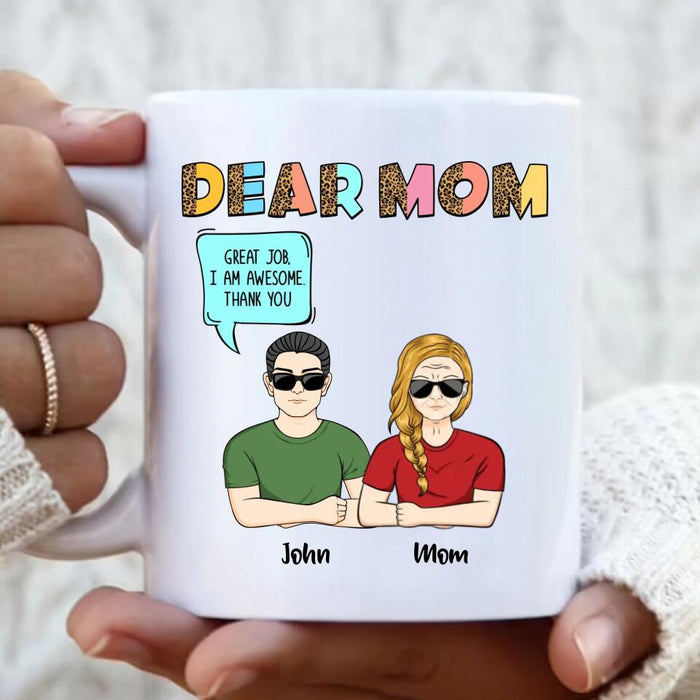 Custom Personalized Dear Mom Coffee Mug - Upto 5 People - Gift Idea For Mother's Day