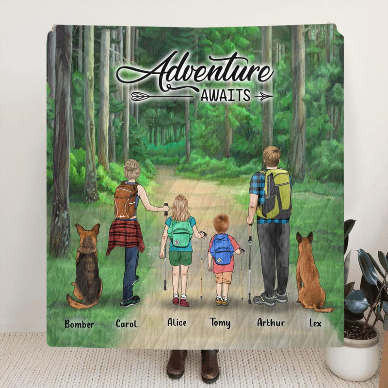 Personalized Forest Trails/Hiking in the Woods Fleece Blanket/Quilt - Best Gift For Family/Couple/Friends - Adventure Awaits - IXMB7Q