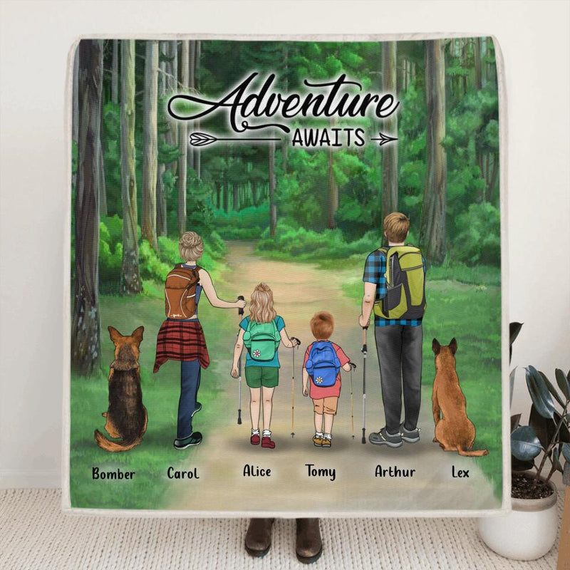 Personalized Forest Trails/Hiking in the Woods Fleece Blanket/Quilt - Best Gift For Family/Couple/Friends - Adventure Awaits - IXMB7Q