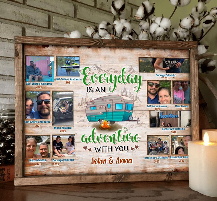 Personalized Camping Photo Poster - Up to 12 Photos - Gift Idea For Family/Couple/Camping Lover - Everyday Is An Adventure With You