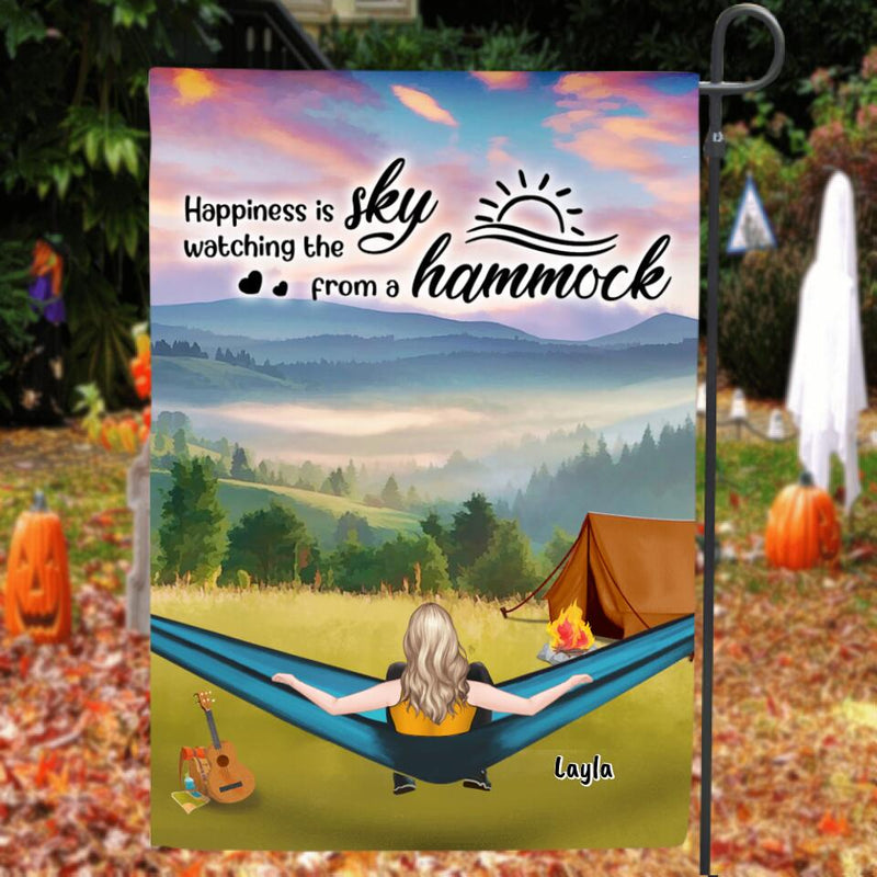 Personalized Hammocks Camping Flag Sign - Man/Woman/Couple - Life Is Better In A Hammock - QH90N4
