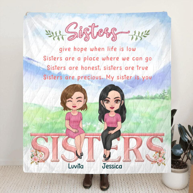 Personalized Sisters Father's Day - Gift Idea For Sister/Sibling - Up to 4 Sisters - Sisters Give Hope When Life Is Low