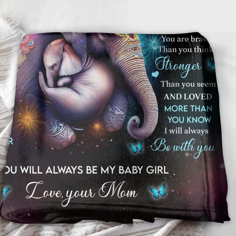 Personalized To My Daughter Fleece Throw Blanket/Quilt - Gift Idea for Daughter - Never Feel That You Are Alone