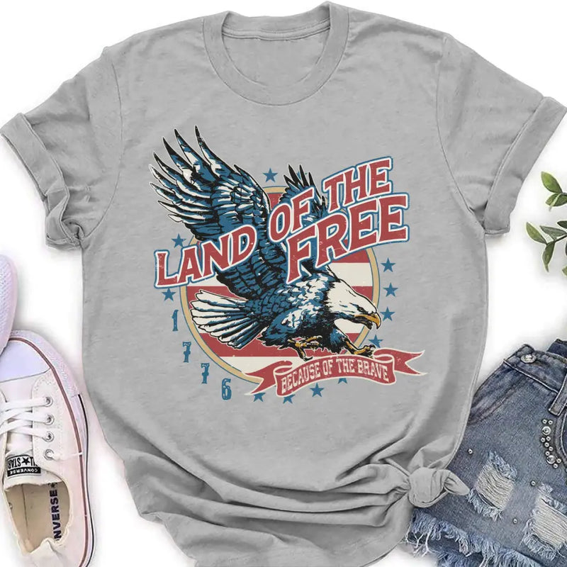 Personalized Veteran Shirt - Father's Day Gift Idea For Veteran - Land Of The Free Because Of The Brave