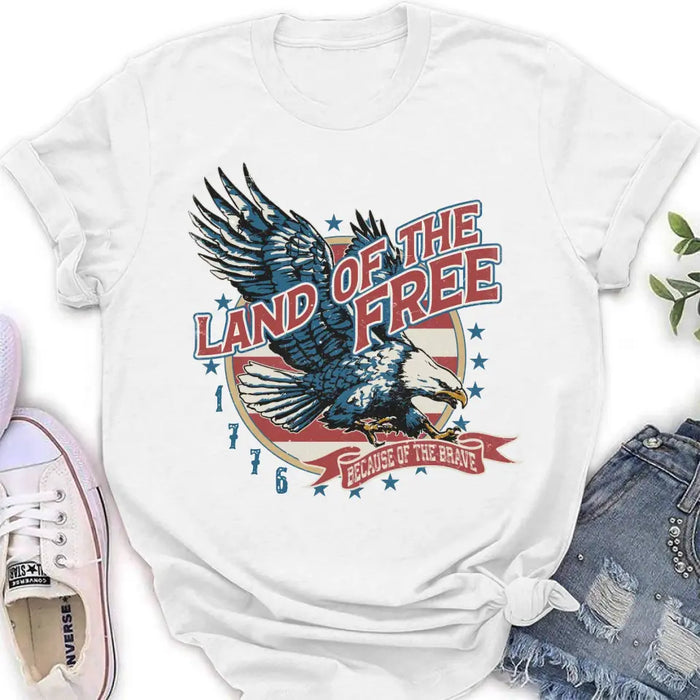 Custom Personalized Veteran Shirt - Father's Day Gift Idea For Veteran - Land Of The Free Because Of The Brave