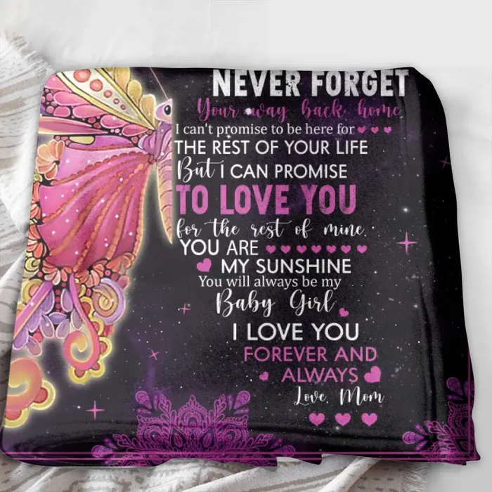 Custom Personalized Daughter Quilt/Single Layer Fleece Blanket - Gift Idea For Daughter From Mom - To My Daughter