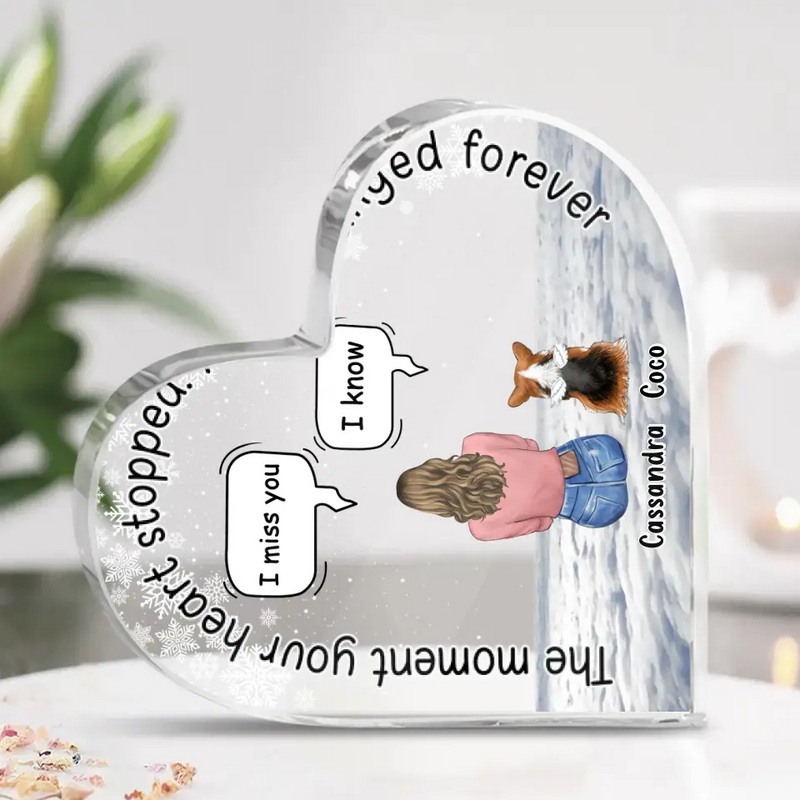 Personalized Pet Heart Shaped Acrylic Plaque - Up to 4 Pets - Gift Idea For Couple/Dog/Cat Lover - You Left Paw Prints On My Heart