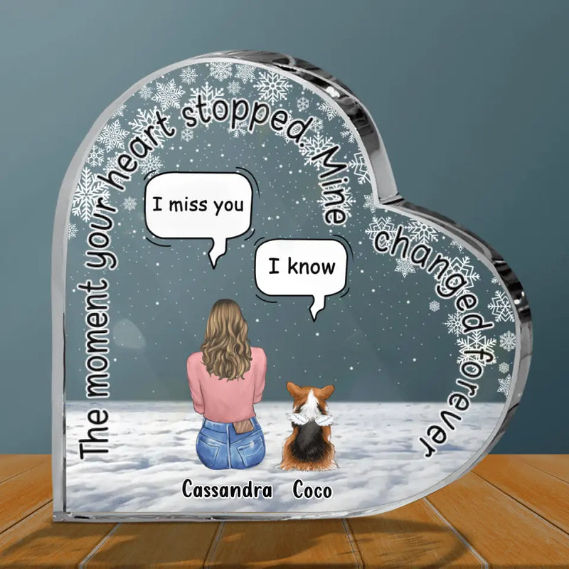 Personalized Pet Heart Shaped Acrylic Plaque - Up to 4 Pets - Gift Idea For Couple/Dog/Cat Lover - You Left Paw Prints On My Heart