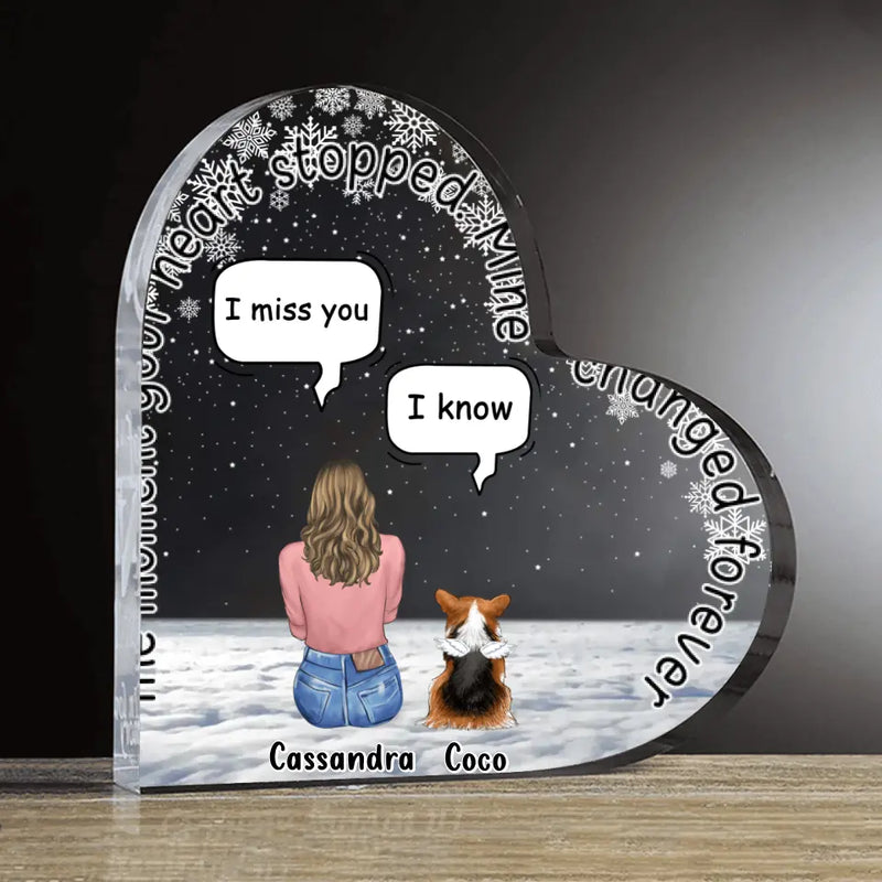 Personalized Pet Heart Shaped Acrylic Plaque - Up to 4 Pets - Gift Idea For Couple/Dog/Cat Lover - You Left Paw Prints On My Heart