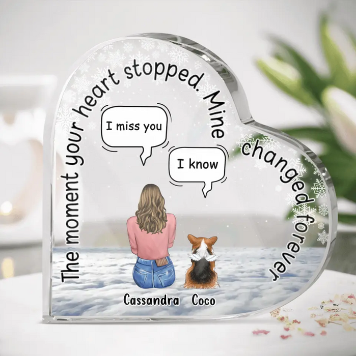 Personalized Pet Heart Shaped Acrylic Plaque - Upto 4 Pets - Gift Idea For Couple/Dog/Cat Lover - You Left Paw Prints On My Heart