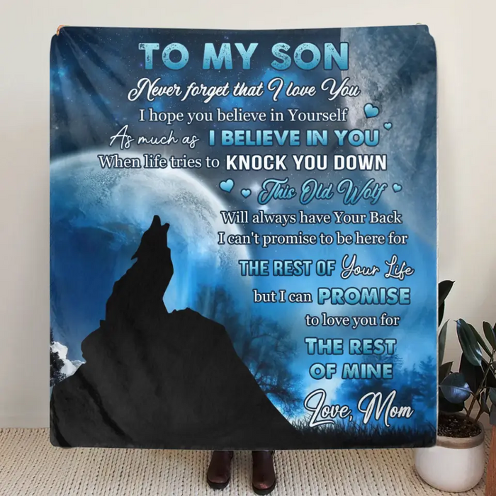 To My Son Single Layer Fleece/ Quilt - Gift Idea From Mom/ Dad To Son, Birthday Gift - Never Forget That I Love You