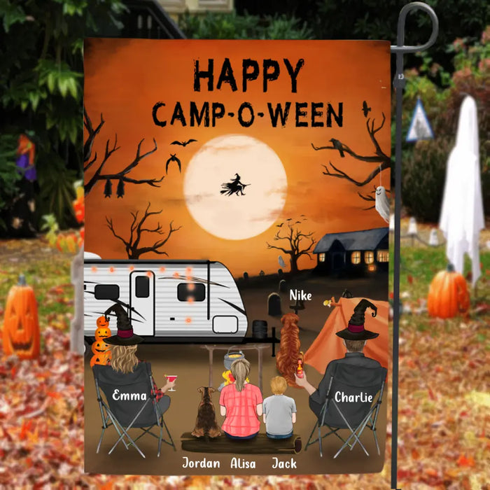 Custom Personalized Halloween Camping Flag - Best Gift For Family/Couple/Friends - Happy Camp-O-Ween - GGO9YP