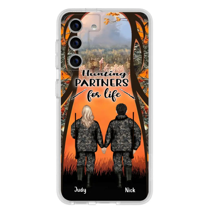Custom Personalized Hunting Phone Case - Gift Idea For Couple/Hunting Lovers - Hunting Partners For Life - Case for iPhone/Samsung
