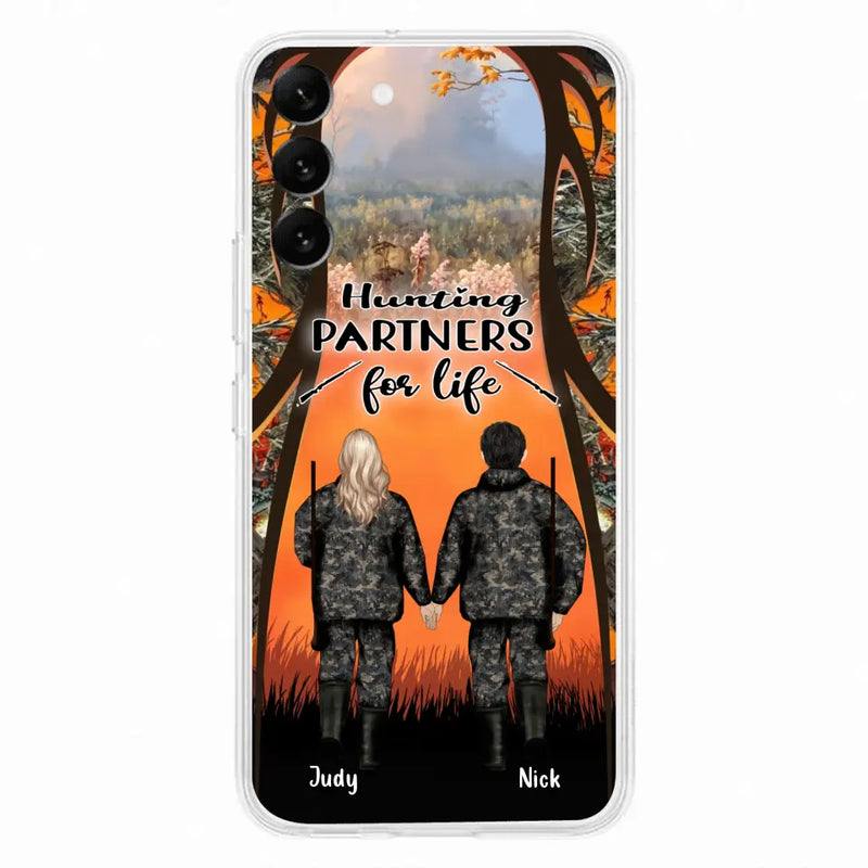 Custom Personalized Hunting Phone Case - Gift Idea For Couple/Hunting Lovers - Hunting Partners For Life - Case for iPhone/Samsung