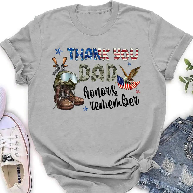 Personalized Memorial Day Shirt/Hoodie - Memorial Gift Idea For Veterans Day/Independence Day - Thank You Honor & Remember