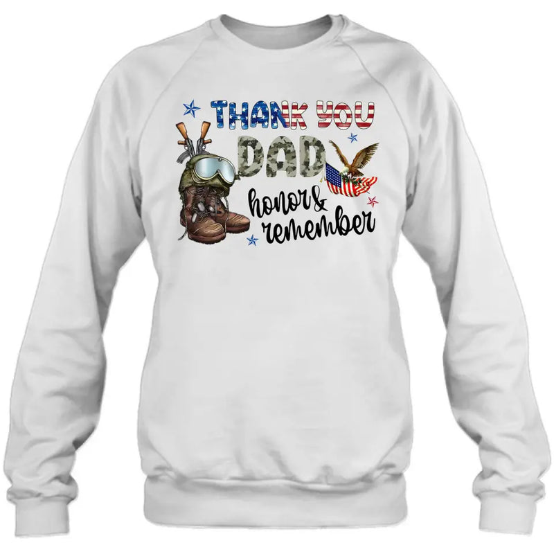 Personalized Memorial Day Shirt/Hoodie - Memorial Gift Idea For Veterans Day/Independence Day - Thank You Honor & Remember