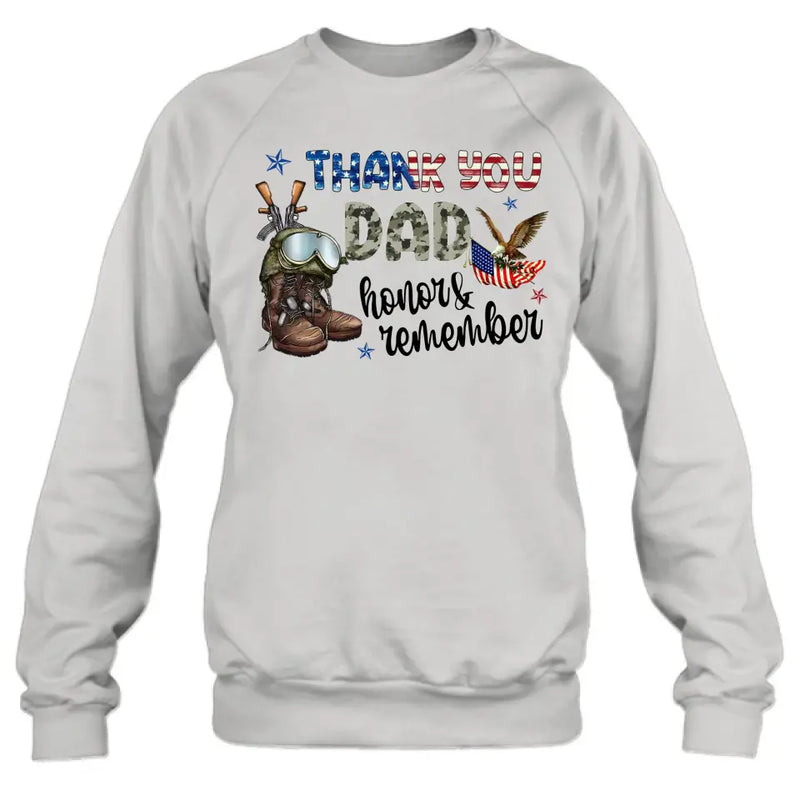 Personalized Memorial Day Shirt/Hoodie - Memorial Gift Idea For Veterans Day/Independence Day - Thank You Honor & Remember