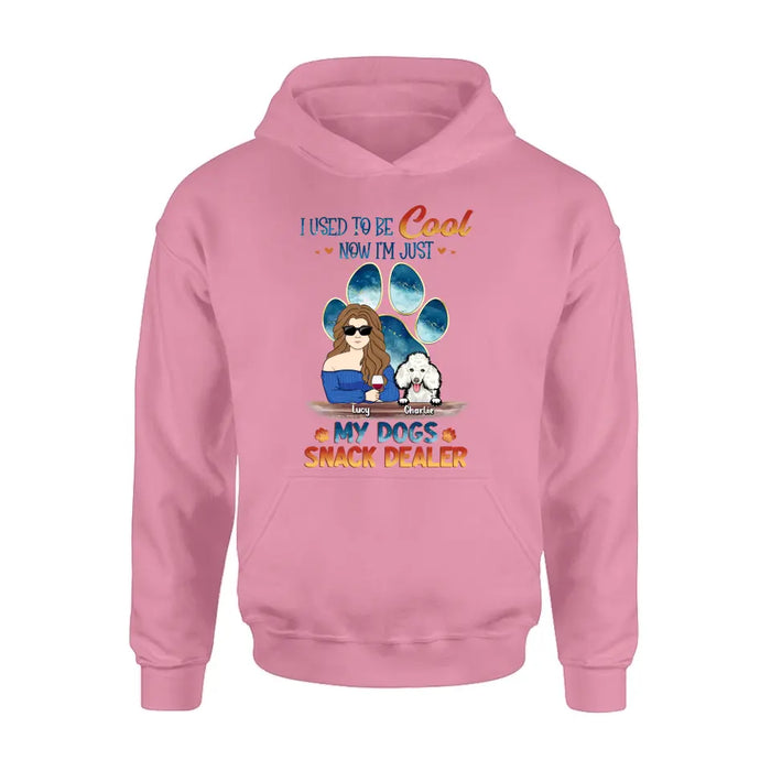 Personalized Dog Mom Shirt/Hoodie - Up to 6 Dogs - Gift Idea For Mother's Day/Birthday/Dog Lover - I Used To Be Cool Now I'm Just My Dogs Snack Dealer