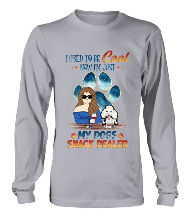 Personalized Dog Mom Shirt/Hoodie - Up to 6 Dogs - Gift Idea For Mother's Day/Birthday/Dog Lover - I Used To Be Cool Now I'm Just My Dogs Snack Dealer