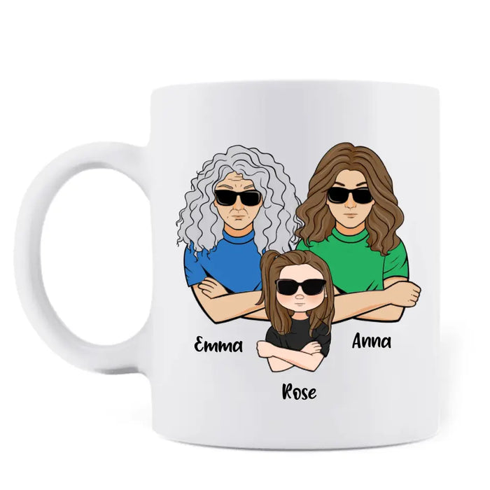 Custom Personalized Mother's Day Coffee Mug - Gift Idea For Mother's Day - Like Grandmother Like Mother Like Daughter Oh Crap
