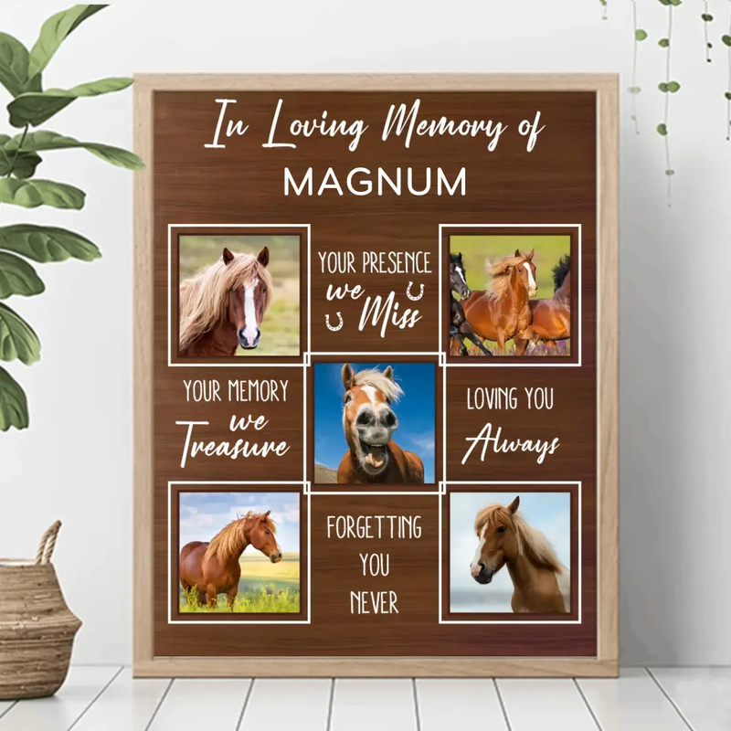 Personalized Memorial Poster - Upload Horse Photo - Memorial Gift Idea - They Live In Our Hearts