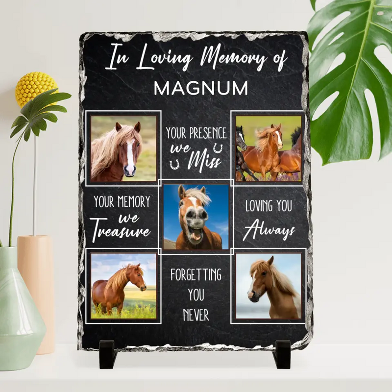 Personalized Memorial Lithograph - Upload Horse Photo - Memorial Gift Idea - They Live In Our Hearts