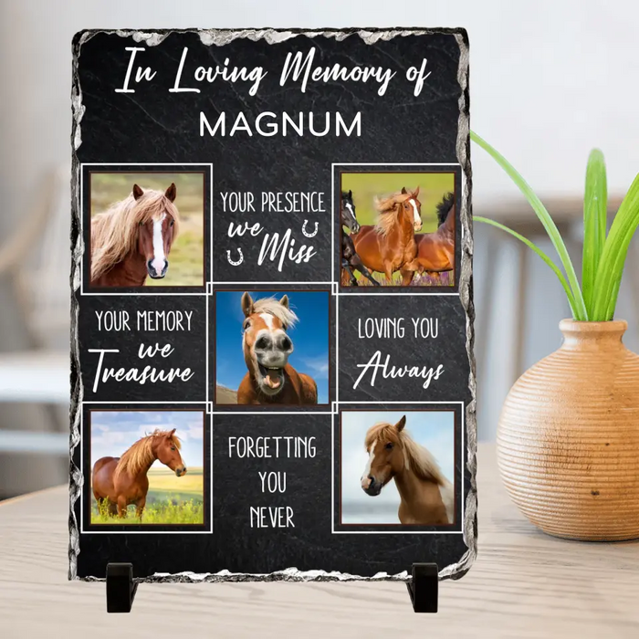 Custom Personalized Memorial Lithograph - Upload Horse Photo - Memorial Gift Idea - They Live In Our Hearts