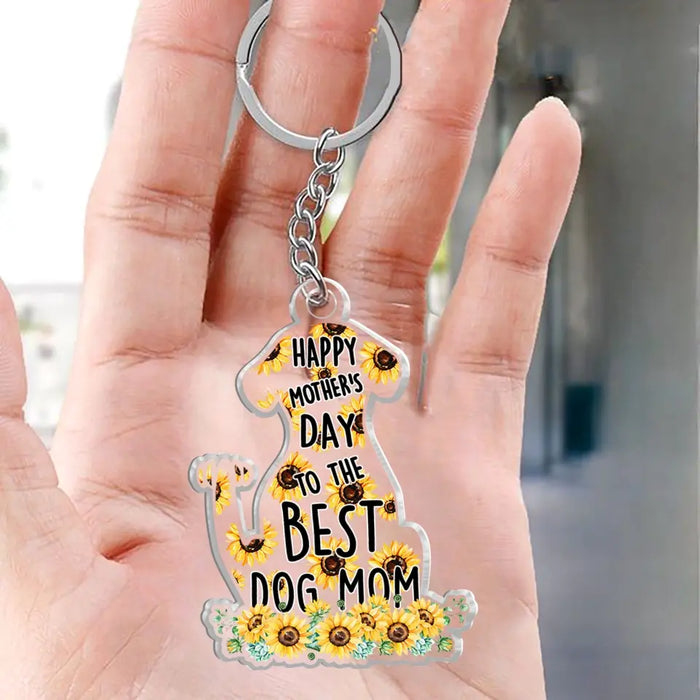 Custom Personalized Dog Mom Acrylic Keychain - Mother's Day Gift Idea for Dog Lovers - Happy Mother's Day