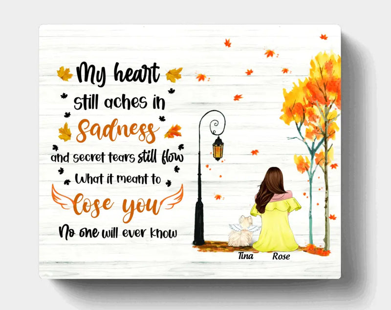 Personalized Memorial Dog Autumn Canvas  - Mom With Up to 4 Dogs - Best Gift For Dog Lover - 8ALLOF