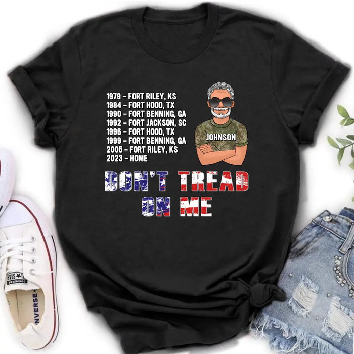 Personalized Veteran Shirt/ Hoodie - Gift Idea For Veteran/ Birthday/ Father's Day - Don't Tread On Me