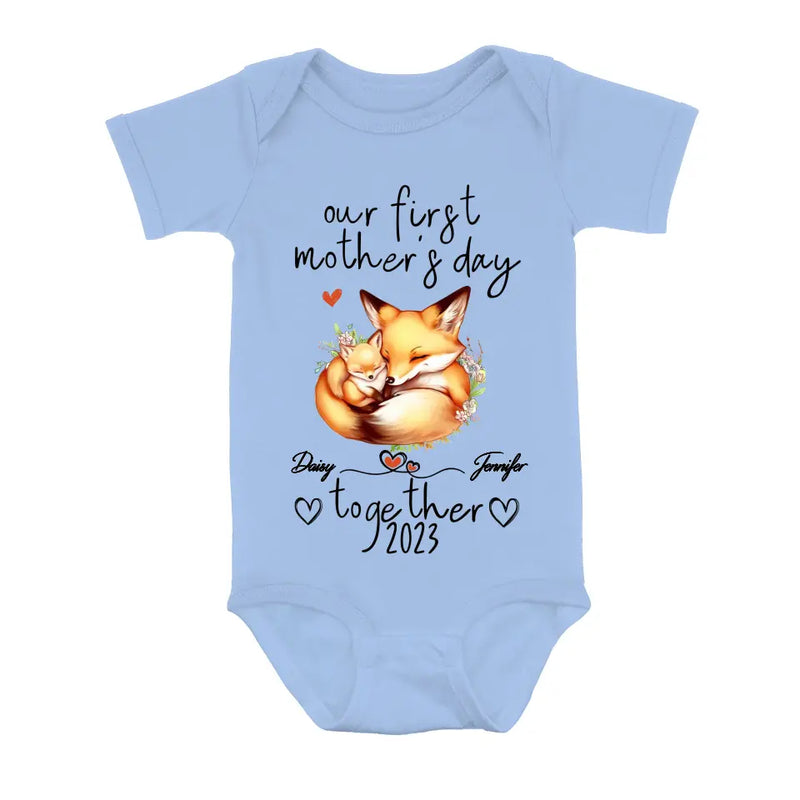 Personalized Mother's Day Baby Onesie/T-Shirt - Gift Idea For Mother's Day/Baby - Our First Mother's Day Together