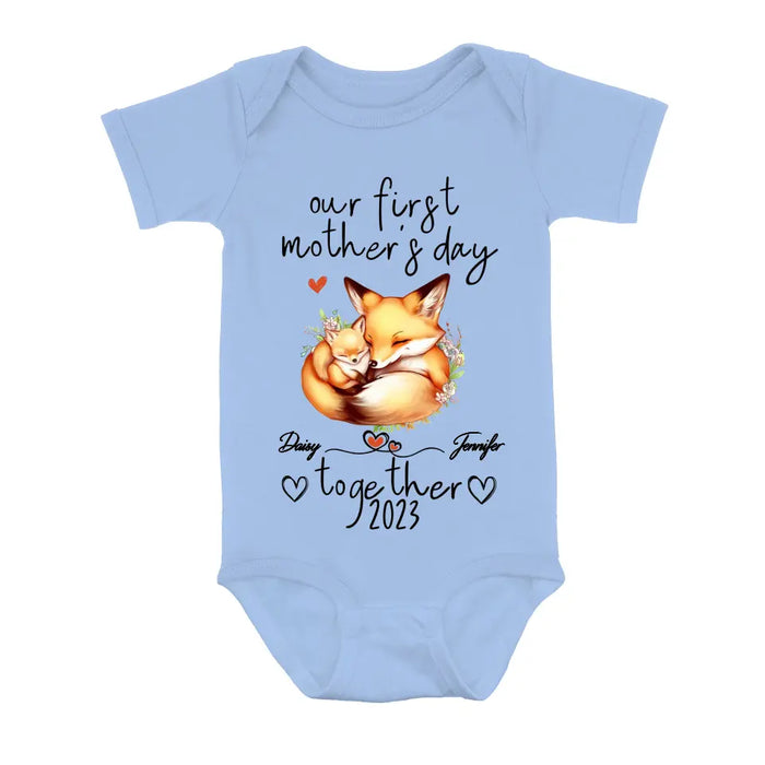 Custom Personalized Mother's Day Baby Onesie/T-Shirt - Gift Idea For Mother's Day/Baby - Our First Mother's Day Together