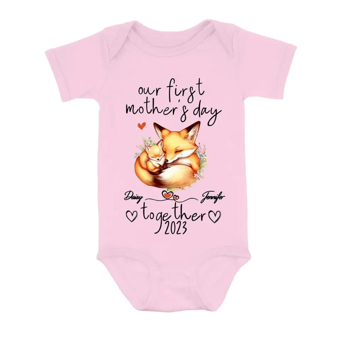 Custom Personalized Mother's Day Baby Onesie/T-Shirt - Gift Idea For Mother's Day/Baby - Our First Mother's Day Together