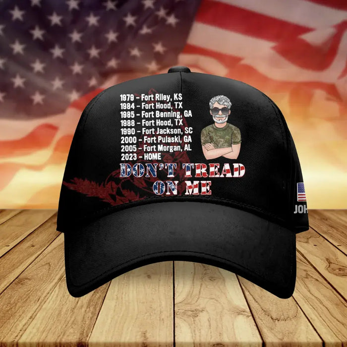 Custom Personalized Veteran Classic Cap - Gift Idea For Veteran/Father's Day - Don't Tread On Me