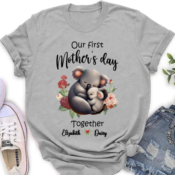 Custom Personalized Koala Baby Onesie/T-Shirt - Gift Idea for Baby/Mother's Day - Our First Mother's Day Together