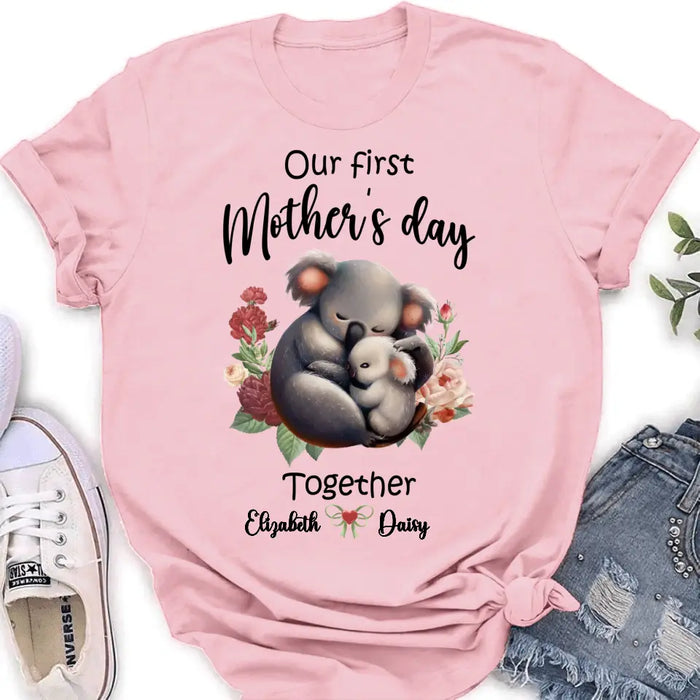 Custom Personalized Koala Baby Onesie/T-Shirt - Gift Idea for Baby/Mother's Day - Our First Mother's Day Together