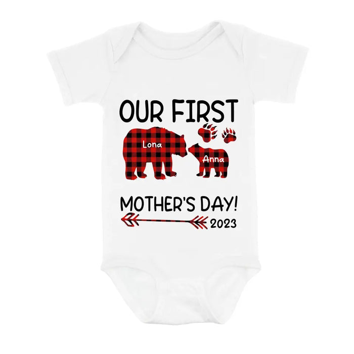 Personalized Bear Shirt/Baby Onesie - Gift Idea For Mother's Day - Our First Mother's Day 2023